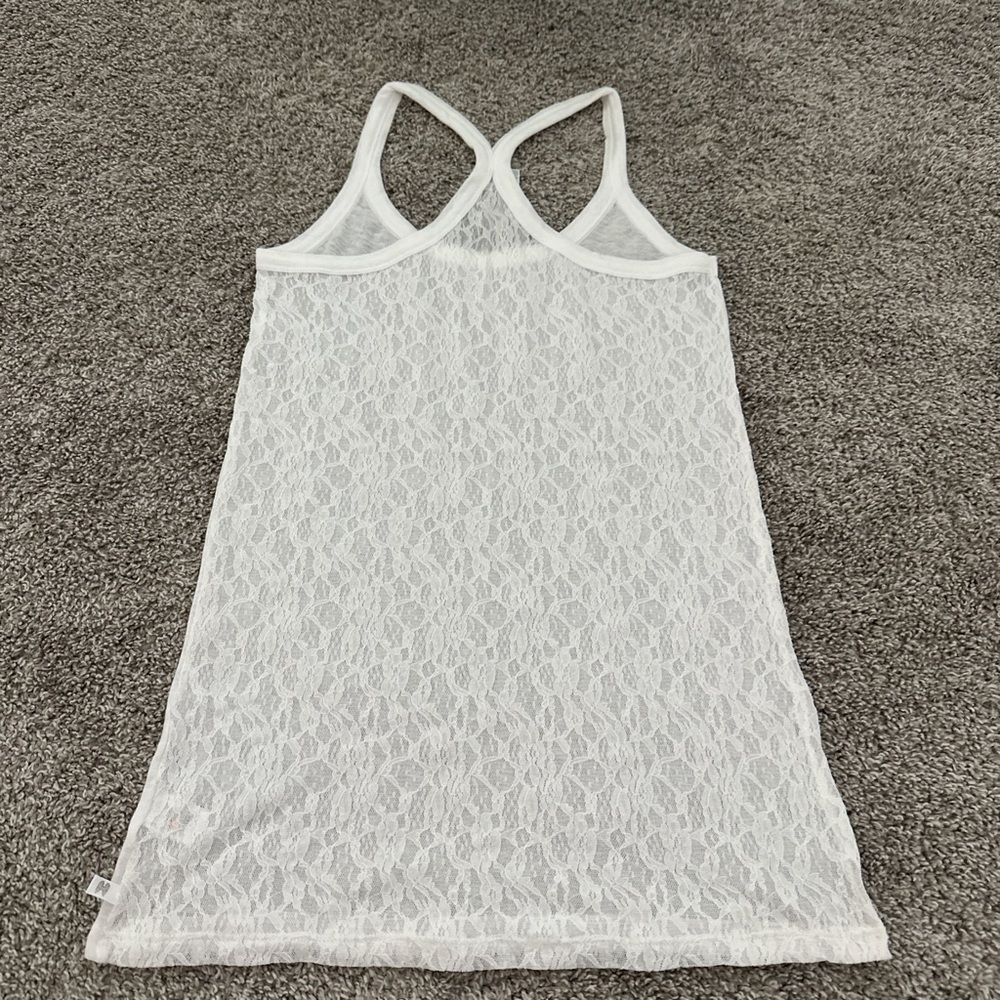 Victoria’s Secret White Lace Racerback Top